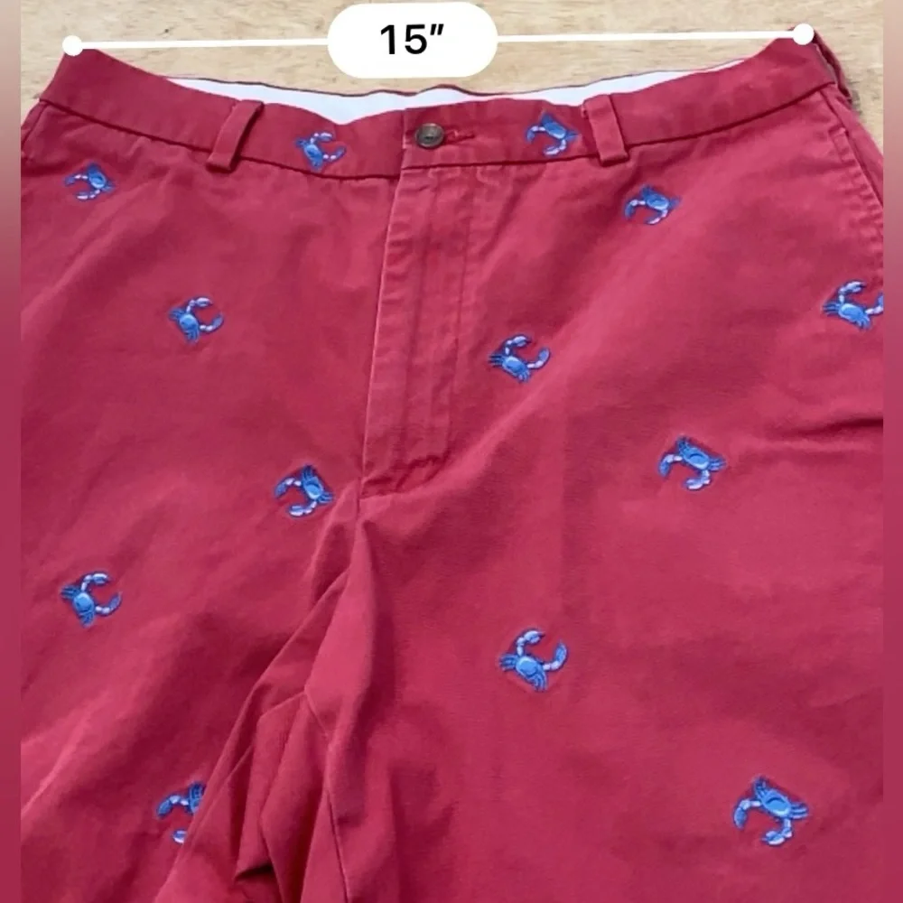 Brooks Brothers 346‎ Men’s Sz 34 Red Cotton Embroidered Crab Bermuda Shorts